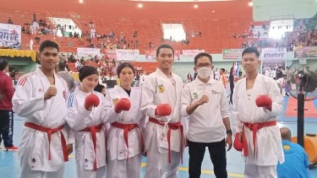 Para atlet Forki asal Kabupaten Sinjai yang ikut perbandingan Kejurda Forki Sulsel.