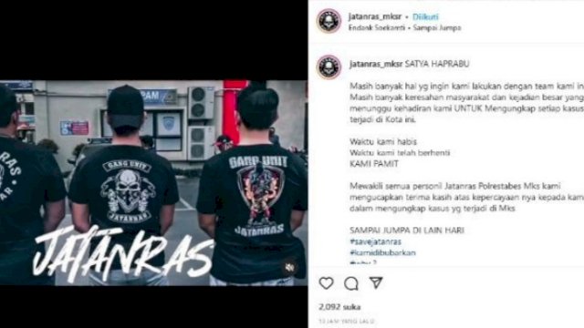 Jatanras Pamit, Warga Makassar Kirim Karangan Bungan Ke Polrestabes Makassar