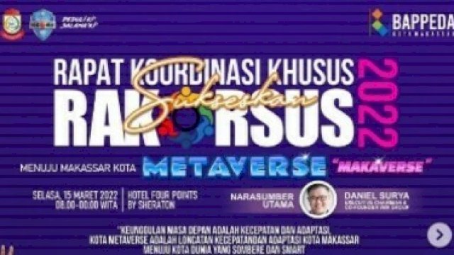 Kepala Bappeda Makassar: Kota Metaverse Adalah Adaptasi Menuju Kota Dunia