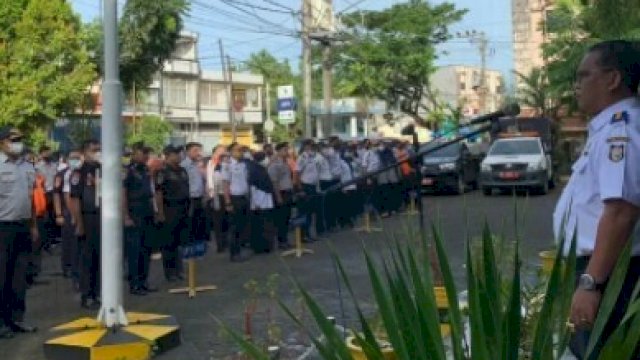 Apel pagi pegawai Dishub Makassar.