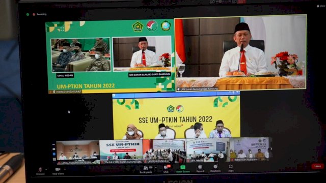 Menag Tinjau Ujian SSE UM PTKIN 2022 Via Daring