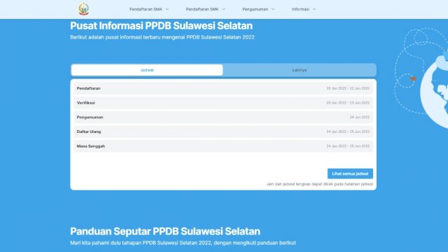 Dimulai Hari Ini, Berikut Jadwal PPDB Sulsel