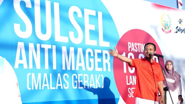 Terlindungi: Andi Sudirman Lepas Sulsel Anti Mager Gerakan 10.000 Langkah Per Hari