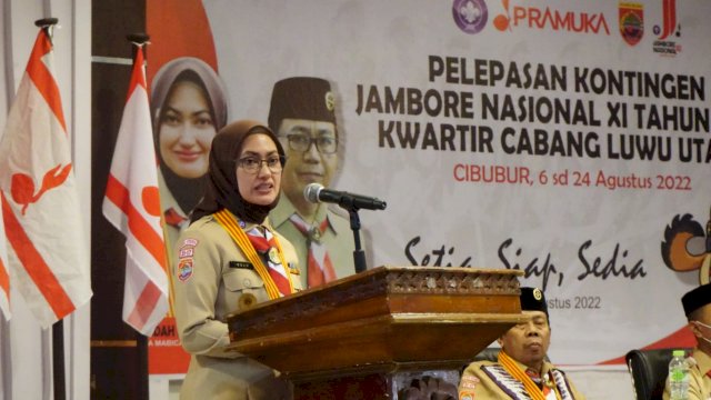 Kontingen Jamnas XI Kwarcab Luwu Utara Resmi Dilepas, Bupati Indah: Simbol Kita Satu, Merah-Putih