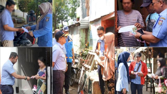 Seluruh Direksi bersama Pejabat, serta Karyawan Perumda Air Minum Kota Makassar kembali turun ke rumah pelanggan melakukan penagihan serentak, Senin 29 Agustus 2022.&nbsp;