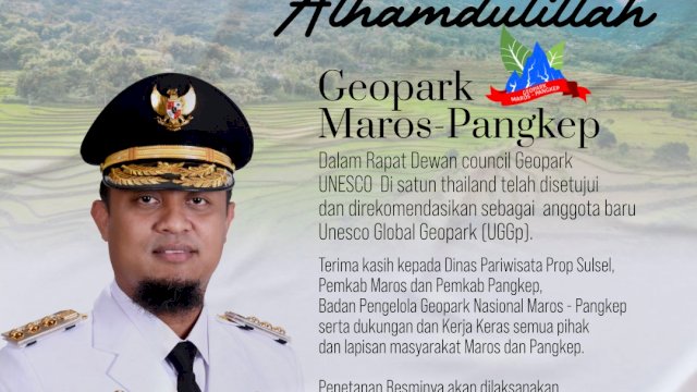 Geopark Maros-Pangkep Masuk dalam UNESCO Global Geopark