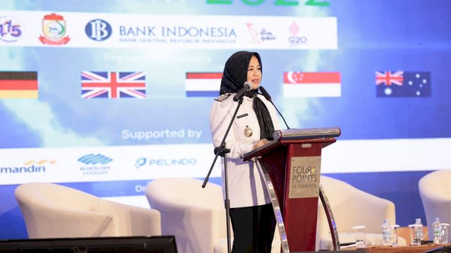 Wakil Wali Kota Makassar Fatmawati Rusdi resmi menutup kegiatan Rapat Kerja Nasional (Rakernis) Nasional Asosiasi Pemerintah Kota Seluruh Indonesia (APEKSI) & Makassar Investment Forum (MIF), di Hotel Four Point by Sheraton, Rabu (9/11/2022).