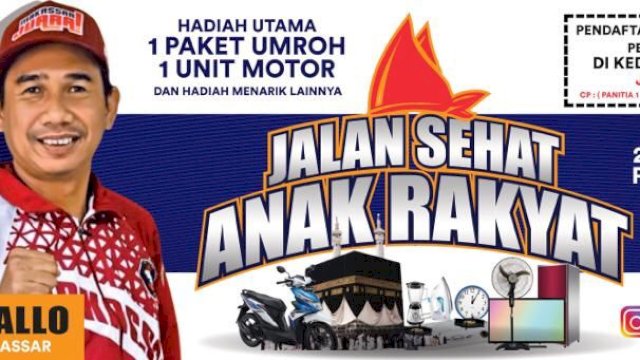 Dimulai di Manggala, Jalan Sehat Anak Rakyat Berhadiah Umrah dan Motor