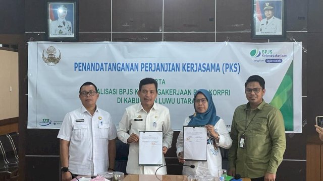 Bak gayung bersambut, seluruh anggota Korps Pegawai Republik Indonesia (Korpri) Kabupaten Luwu Utara nantinya akan terlindungi BPJS Ketenagakerjaan mulai tahun 2023. Sebelumnya, Bupati Lutra berharap Korpri juga terlindungi BPJamsostek.
