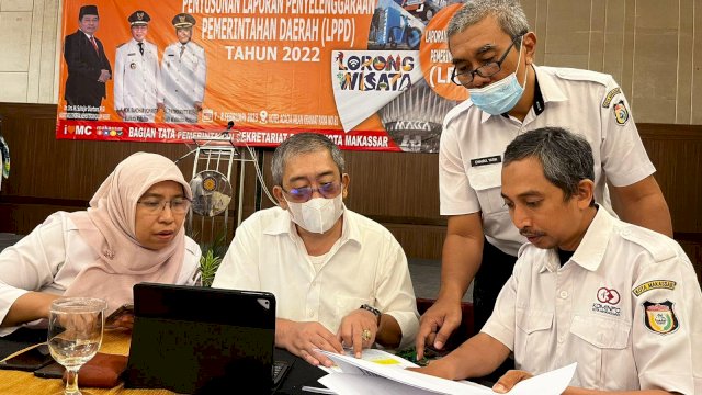 Bimbingan Teknis (Bimtek) Penyusunan Laporan Penyelenggaraan Pemerintahan Daerah (LPPD) Kota Makassar Tahun 2022 memasuki hari terakhir, Rabu (8/02/2023).