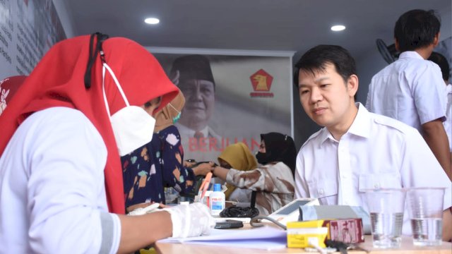 Rayakan Hut ke 15, DPC Gerindra Makassar Gelar Baksos Donor Darah