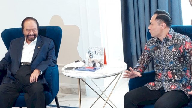 Pertemuan Ketua Umum PArtai nasdem Surya Paloh bersama Ketua Umum PD AHY 