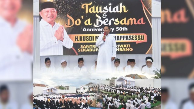 Ribuan Santri dan Santriwati Bersatu dalam Doa Untuk Ulang Tahun Emas ke-50 Rusdi Masse