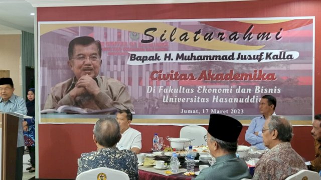 Mantan Wakil Presiden Jusuf Kalla menggelar Silaturhami Bersama Civitas Akademik FAK Ekonomi UNHAS