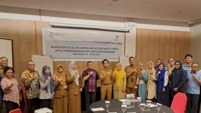 Upaya memperkuat layanan serta meningkatkan akses air minum, sanitasi dan hygiene, USAID IUWASH TANGGUH bersama Pemerintah Kota Makassar gelar workshop SIPA pengembangan SOP Lapor SP4N Kota Makassar.