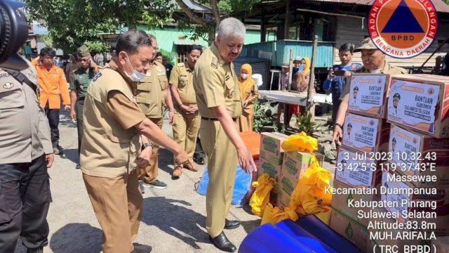 Pemerintah Provinsi Sulawesi Selatan telah menyalurkan bantuan logistik untuk korban terdampak musibah angin kencang di Kabupaten Pinrang.