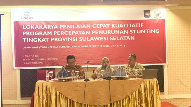 Pemprov Sulsel – USAID ERAT Kolaborasi Rancang Strategi Turunkan Angka Stunting