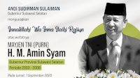 Andi Sudirman Sampaikan Duka atas Wafatanya Gubernur Sulsel Periode 2003-2008 Amin Syam