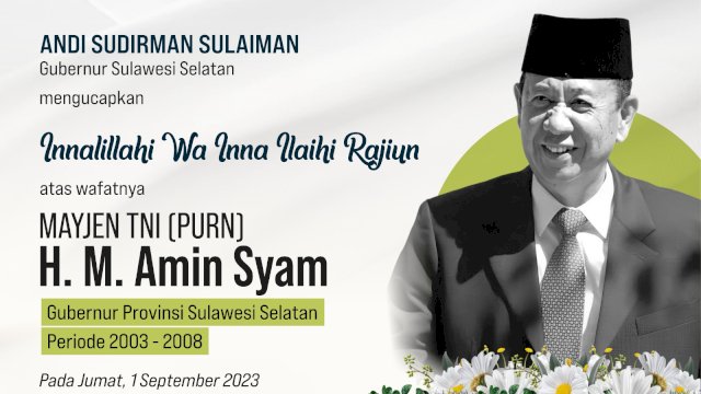 Andi Sudirman Sampaikan Duka atas Wafatanya Gubernur Sulsel Periode 2003-2008 Amin Syam