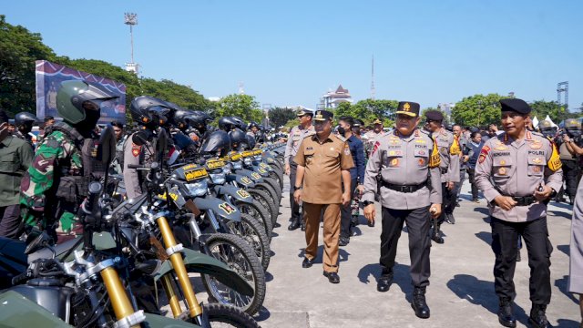 Pj Gubernur Sulsel Lepas Operasi Mantap Brata Pengamanan Pemilu dan Pilkada Serentak 2024