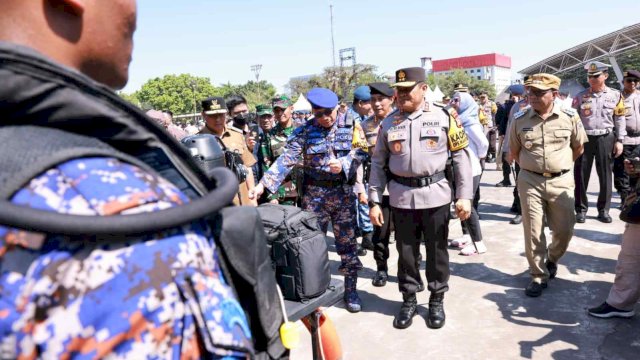 Walikota Makassar Dampingi Kapolda dan Forkopimda Sulsel Gelar Apel Pasukan Mantan Brata