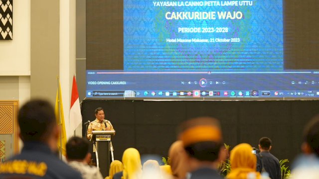 Pj Gubernur Sulsel Buka Rapat Kerja Yayasan Canno Petta Lampe Uttu Cakkuridie Wajo