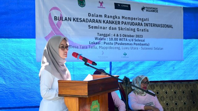 Dalam rangka memperingati Bulan Kesadaran Kanker Payudara Internasional, Pemerintah Daerah melalui Dinas Kesehatan Luwu Utara bersama dengan Rainforest Alliance dan Yayasan Bali Pink Ribbon mengadakan Seminar Edukasi dan Pemeriksaan Dini (skrining) terhadap kanker payudara di Desa Tara Tallu, Kecamatan Mappadeceng.
