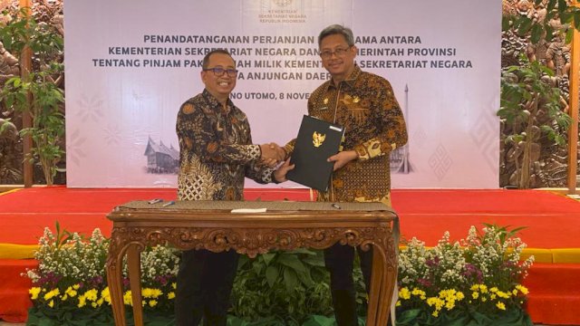 Pj Sekda Sulsel – Kemensetneg Teken Pinjam Pakai Tanah di TMII Jakarta