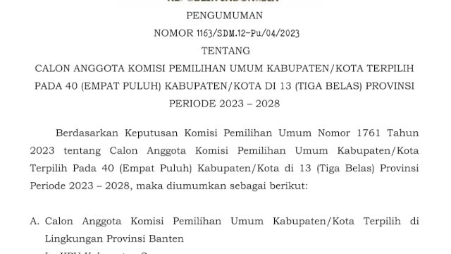 Ini Nama Nama Anggota KPU 7 Daerah di Sulsel yang Terpilih