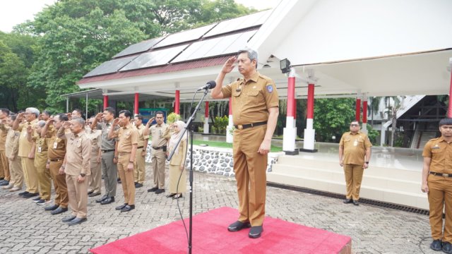 Pj Sekda Sulsel Jadi Pembina Apel Perdana di Tahun 2024, Ini Pesannya