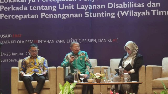 Kementerian Dalam Negeri (Kemendagri) terus mendorong pemerintah daerah (Pemda) untuk segera menyusun kebijakan yang berkaitan dengan penyandang disabilitas dan penanganan stunting. 