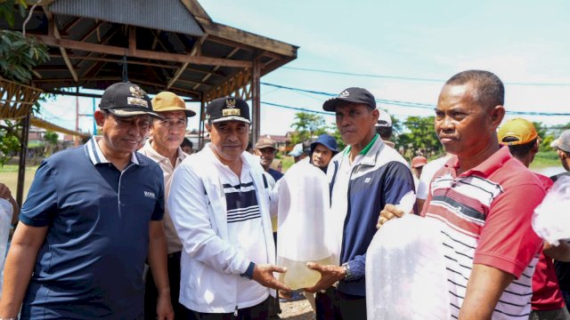 Pj Gubernur Sulsel Sebarkan 1 Juta 10 Ribu Benih Ikan di Danau Tempe untuk Program Ketahanan Pangan