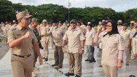 Ribuan Satlinmas dan Satpol PP Bersatu untuk Pemilu Damai-Berkualitas di Makassar