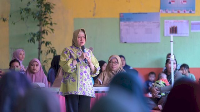 Indira Tinjau Gerakan Intervensi Serentak Pencegahan Stunting di Tamalanrea