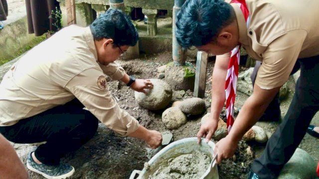 Edy Manaf Letakkan Batu Pertama Pembangunan Tugu Pramuka