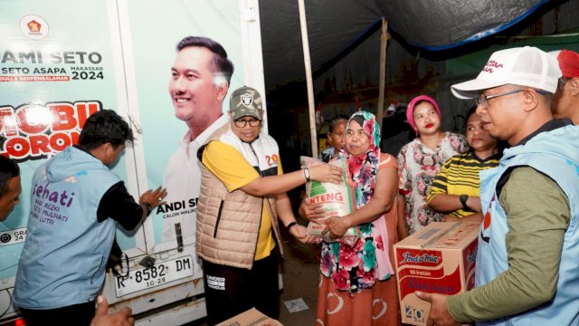 Tim Pemenangan Sehati Bantu Korban Kebakaran di Kelurahan Kaluku Bodoa, Tallo