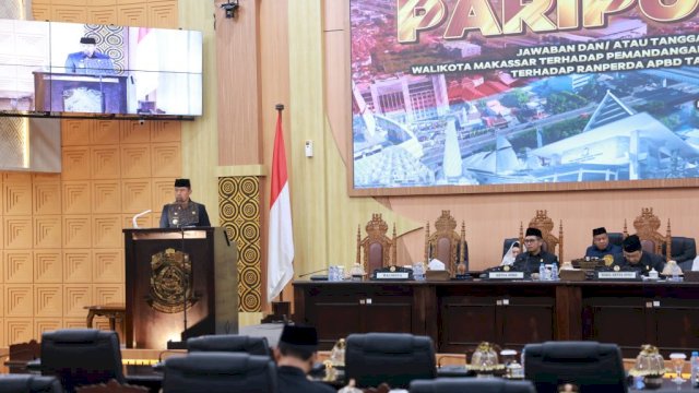 Pjs Wali Kota Makassar Paparkan Jawaban atas Pemandangan Umum Fraksi Terkait Ranperda APBD 2025