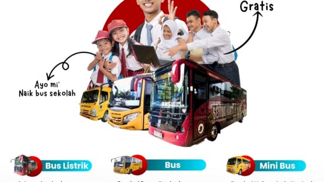 Pemkot Makassar Operasikan Bus Sekolah Listrik Gratis