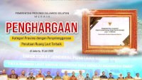 Gubernur Andi Sudirman Terima Penghargaan Tata Ruang Laut Terbaik dari Kementerian KKP