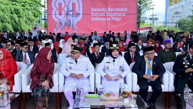 Upacara HUT ke-80 RI di Makassar Berlangsung Khidmat di Lapangan Karebosi
