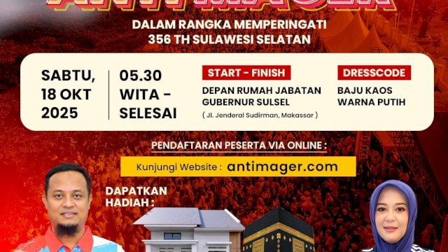 Pemprov Sulsel Gelar Jalan Sehat Anti Mager dan Karnaval Budaya, Meriahkan Peringatan 356 Tahun Sulsel