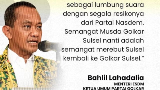 Bahlil Instruksikan Golkar Sulsel Rebut Kembali Status Lumbung Suara dari NasDem