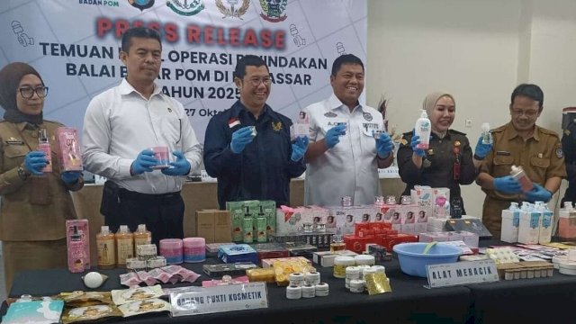 BBPOM Merilis Hasil Pengrebekan Kosmetik Ilegal di Kabupaten Sidrap 