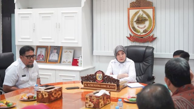 Wakil Wali Kota Makassar, Aliyah Mustika Ilham, menerima audiensi jajaran Politeknik Kesehatan (Poltekkes) Kemenkes Makassar di Ruang Wakil Wali 