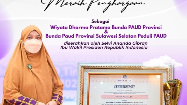 Bunda PAUD Sulawesi Selatan Raih Dua Penghargaan Nasional dari Kemendikdasmen RI
