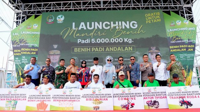 Gubernur Sulsel Resmi Luncurkan Program Mandiri Benih Padi Andalan 2025
