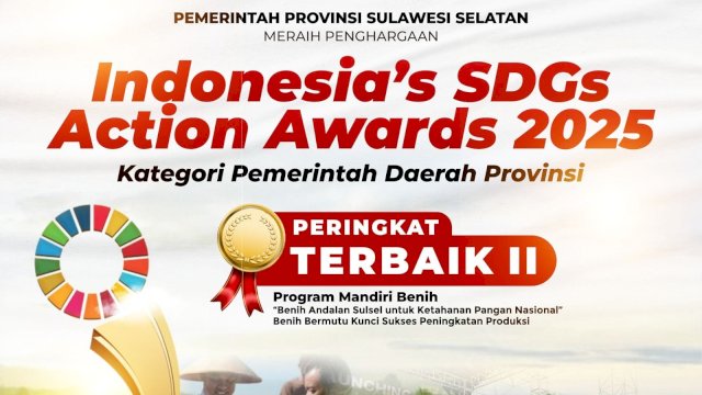 Sulsel Raih Peringkat Terbaik II Indonesia&rsquo;s SDGs Action Awards 2025 Berkat Program Mandiri Benih
