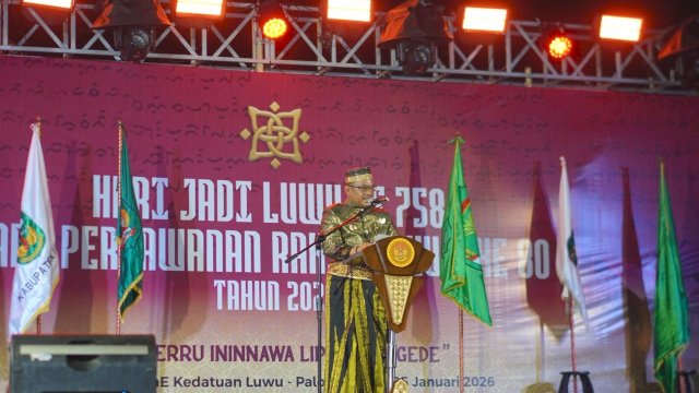 Bupati Luwu Tegaskan Nilai Sejarah dan Kebudayaan pada Malam Puncak HJL ke-758 dan HPRL ke-80