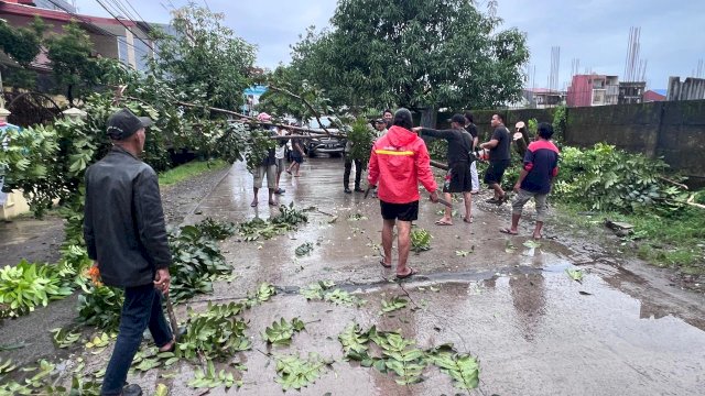 Respon Cepat Ketua RW 06 Minasa Upa Tangani Pohon Tumbang, Arus Lalu Lintas Kembali Normal