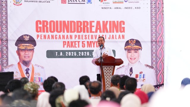 Gubernur Sulsel Andi Sudirman Sulaiman Melakukan Ground Breaking Proyek Infrastruktur Multiyears 